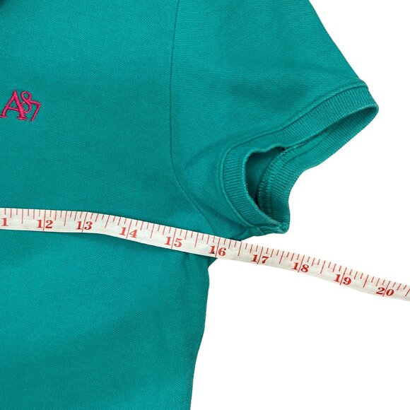 Aeropostale Woman's Polo Shirt Size L Teal A87 Embroidered Casual Classic Y2K - Picture 5 of 10